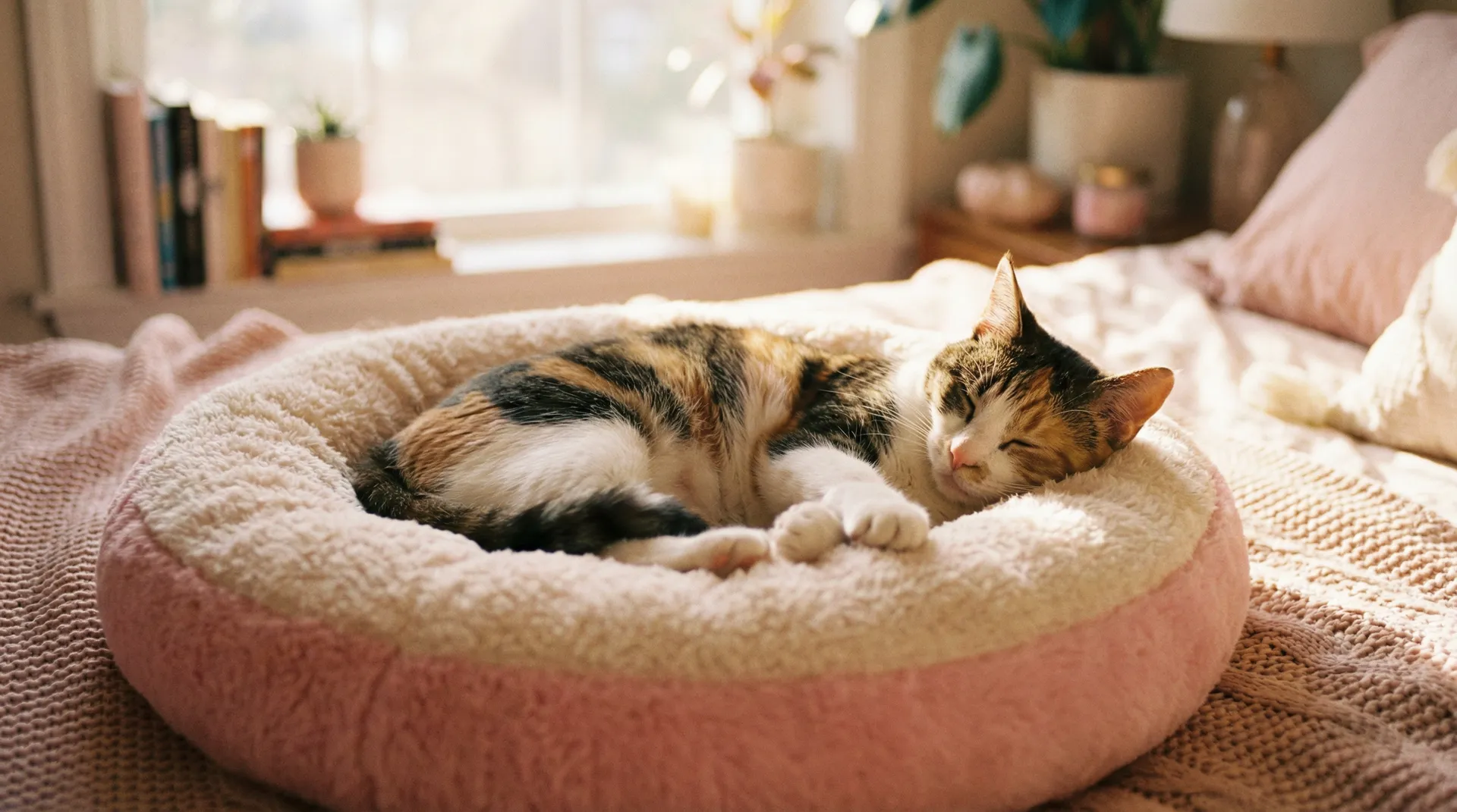 三花猫安静入睡 - 韩国女主播朴妮唛1